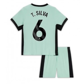 Chelsea Thiago Silva #6 Tredjeställ Barn 2023-24 Kortärmad (+ Korta byxor)